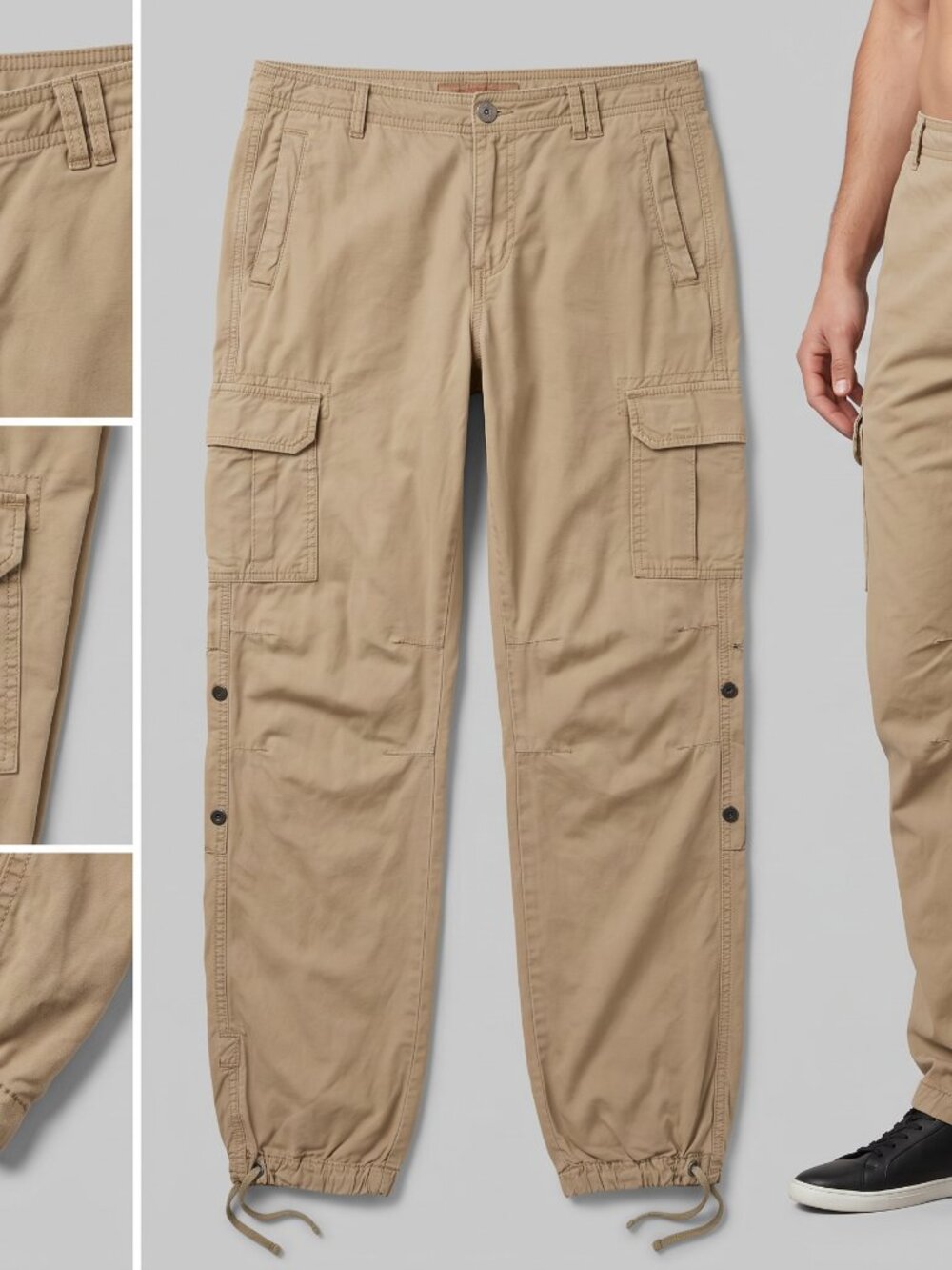 True Religion Men's Cargo Pants Size 30 Tan Khaki Utility Jogger Trousers